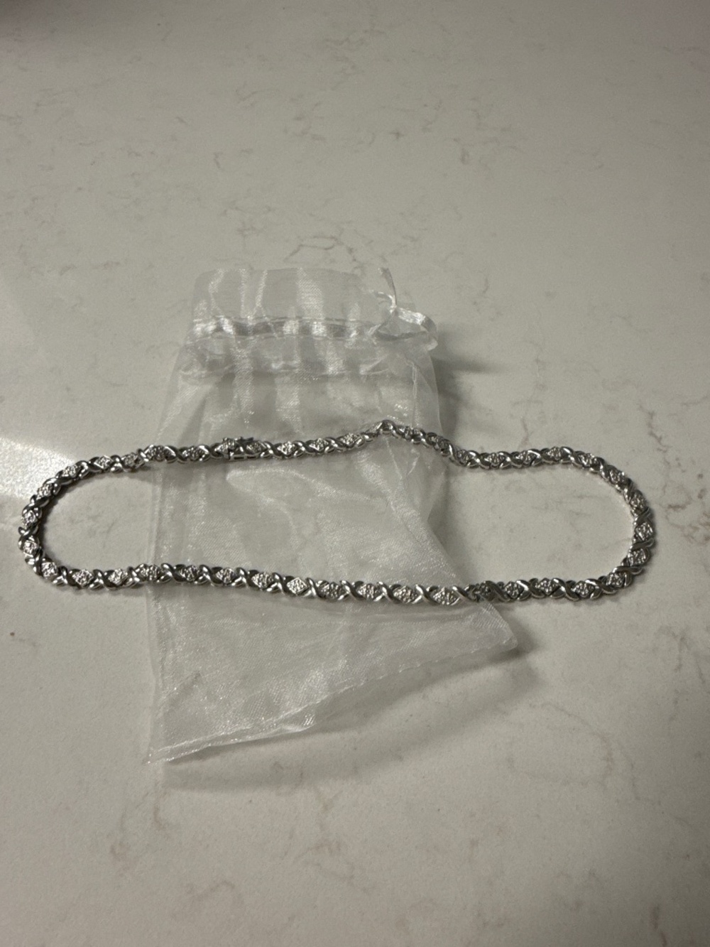 X and O Sterling Silver Necklace